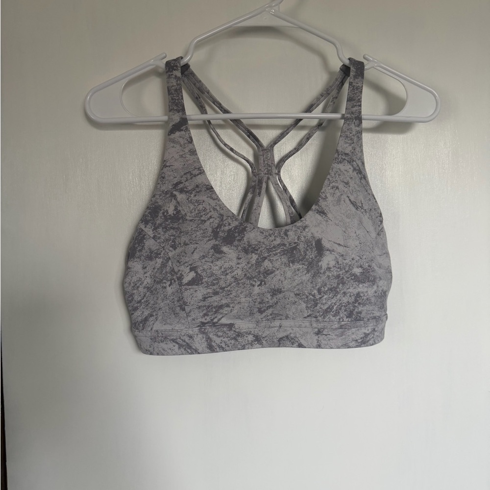 Lululemon Athletica Gray Patterned Sports‎ Bra